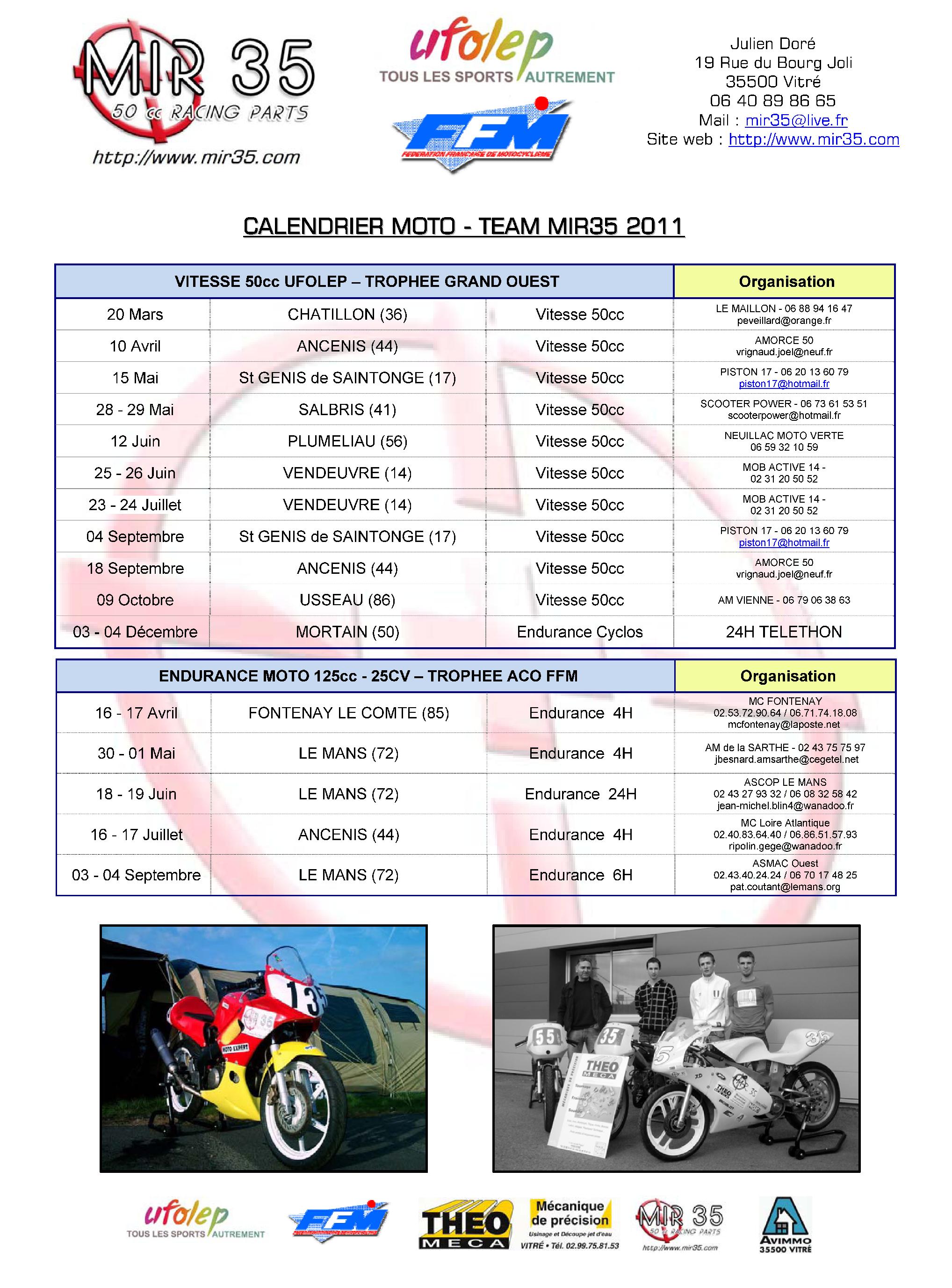 CALENDRIER MIR35 2011